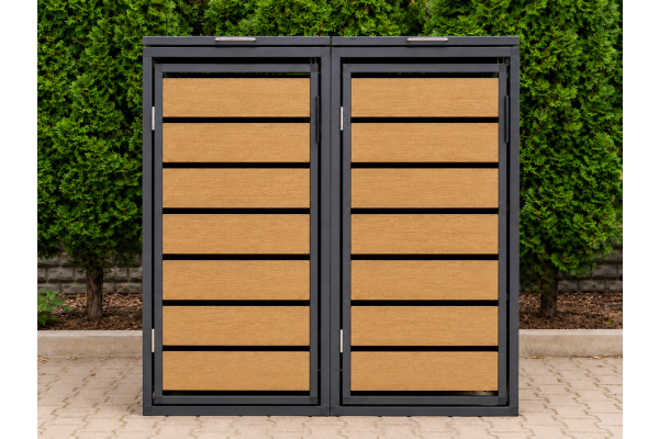 ZABUDOWA ŚMIETNIKOWA 2x240L kolor DREWNO